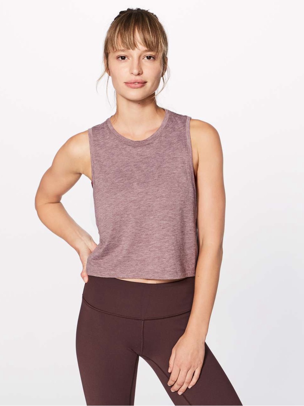 Lululemon Women’s Box It Out Crop Tank Heathered Oxblood Size 2